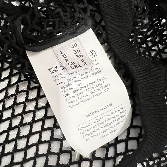 MOSCHINO BOUTIQUE NWT Women's Black Open-Knit Short-Sleeve Top Size 6 - Picture 4 of 11